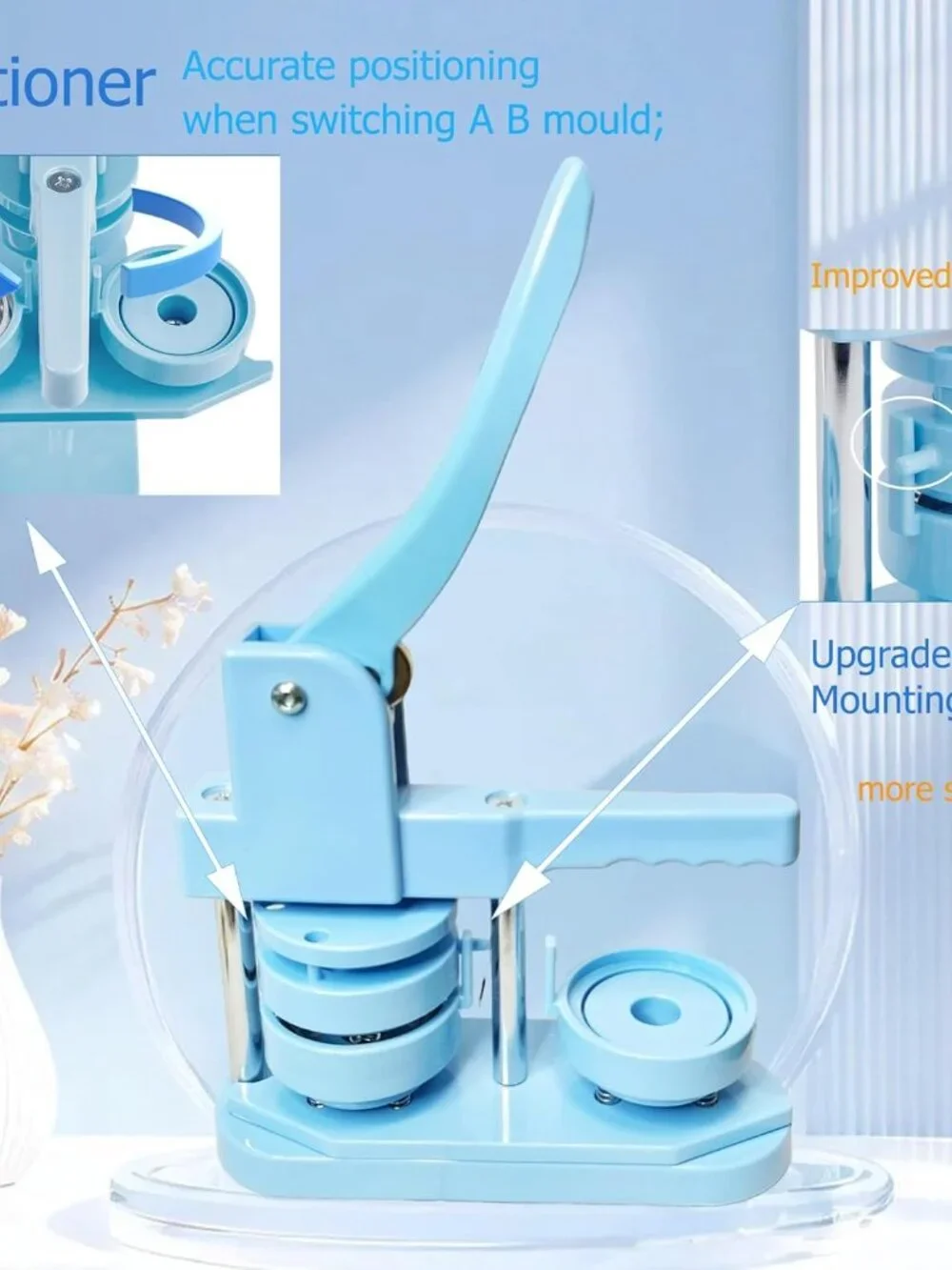 Button Maker Machine, Button Pin Maker 3rd Gen Installation-Free DIY, Button Pre - Picture 3 of 6